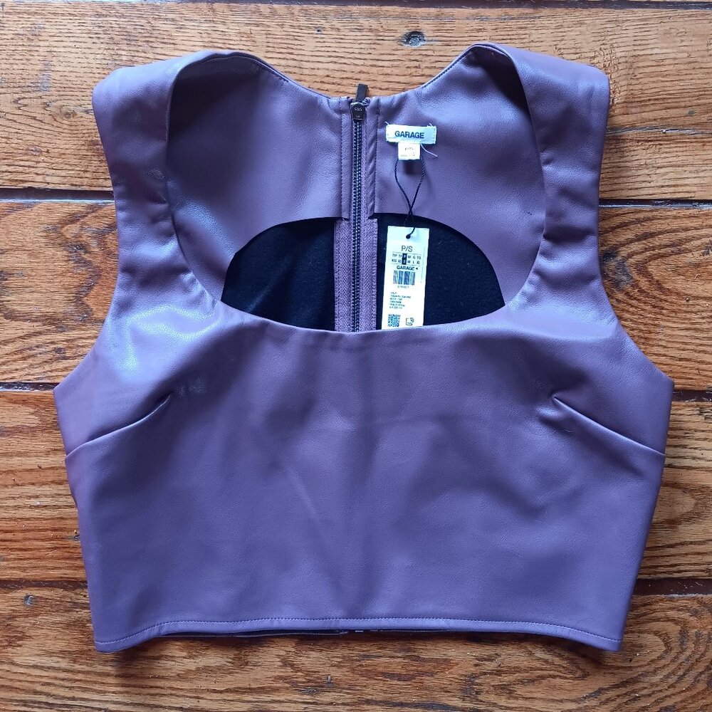 GARAGE CROP TOP BURGANDY PURPLE  NWT P/S